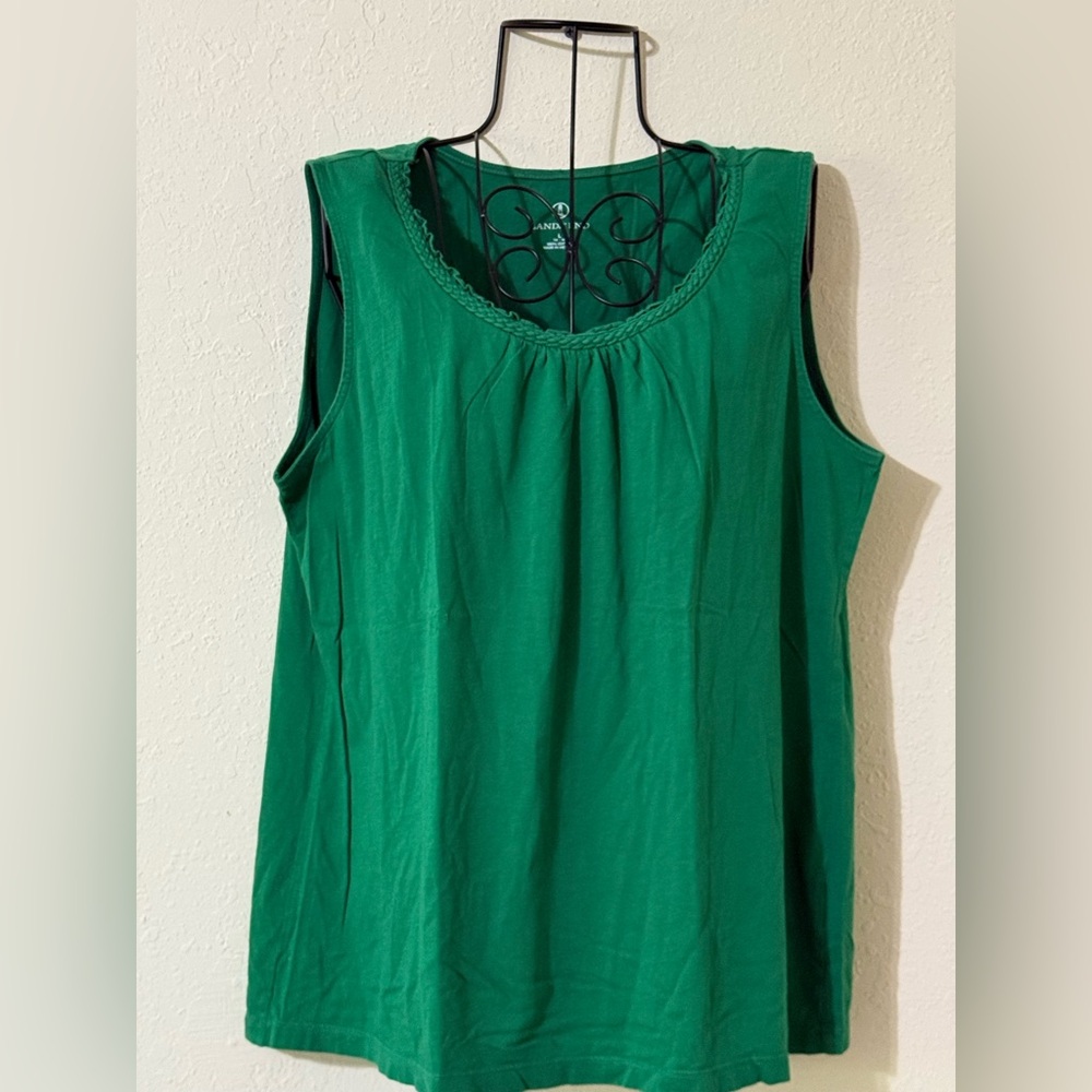 Lands' End Green Sleeveless Relaxed Tank Top